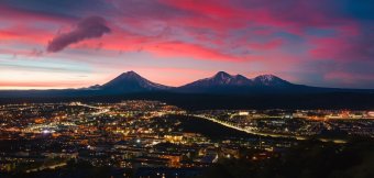 Famous volcanoes of Kamchatka: Photo